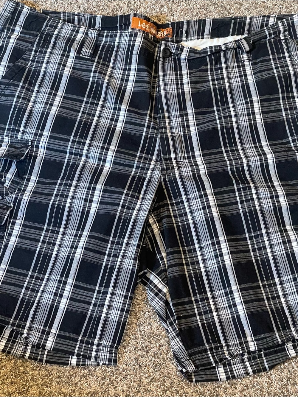 Lee Dungarees Black & White Plaid Cargo Shorts